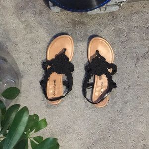 Black strap sandals